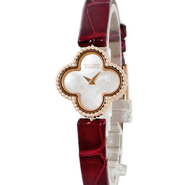腕時計 ヴァンクリーフアーペル Van Cleef & Arpels スウィート アルハンブラ VCARO8SF00 クオーツ レディース K18RG無垢 ホワイト シェル