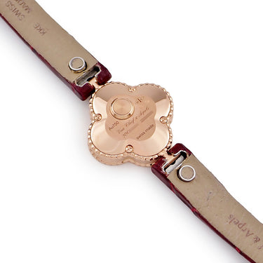 腕時計 ヴァンクリーフアーペル Van Cleef & Arpels スウィート アルハンブラ VCARO8SF00 クオーツ レディース K18RG無垢 ホワイト シェル