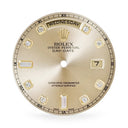 ロレックス ROLEX 純正 デイデイト 118238A用 ダイアル シャンパンゴールド ステンレススチール 純正ダイヤモンド 腕時計パーツ バゲットカット ダイヤ 文字盤 3針 シャンパンゴールド カレンダー