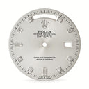 ロレックス ROLEX 純正 デイデイト 18239A用 ダイアル シルバー ステンレススチール 純正ダイヤモンド 腕時計パーツ バゲットカット ダイヤ 文字盤 3針 シルバー サンレイ
