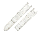 カルティエ Cartier 純正 パシャ用 クロコバンド ホワイト クロコダイル 腕時計パーツ 替え ベルト Dバックル用 ストラップ 本革 15ｍｍ ホワイト 白