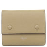 セリーヌ CELINE スモール フォールデッド マルチファンクション ベージュ×レッド レザー 三つ折り財布 シルバー金具 グレージュ バイカラー 小銭入れ