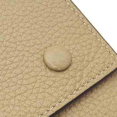 セリーヌ CELINE スモール フォールデッド マルチファンクション ベージュ×レッド レザー 三つ折り財布 シルバー金具 グレージュ バイカラー 小銭入れ