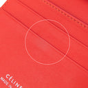 セリーヌ CELINE スモール フォールデッド マルチファンクション ベージュ×レッド レザー 三つ折り財布 シルバー金具 グレージュ バイカラー 小銭入れ