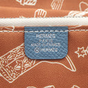 エルメス HERMES アザップロング シルクイン ニューブルージーン ヴォーエプソン 長財布 シルバー金具 水色 茶 ラウンドジップ