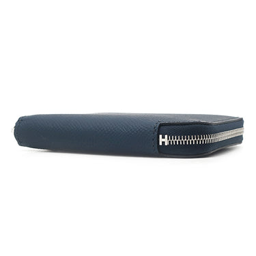 エルメス HERMES アザップ シルクイン コンパクト ブルードプリュス ヴォーエプソン コインケース シルバー金具 紺 ラウンドジップ