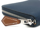 エルメス HERMES アザップ シルクイン コンパクト ブルードプリュス ヴォーエプソン コインケース シルバー金具 紺 ラウンドジップ
