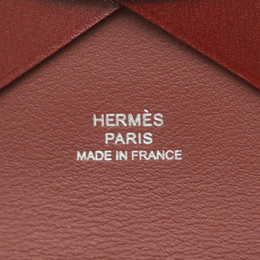 エルメス HERMES カルヴィ デュオ ルージュアッシュ エバーカーフ カードケース シルバー金具 フラグメントケース 2024年製
