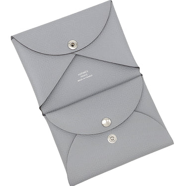 エルメス HERMES カルヴィ デュオ グリパンタン ヴォーエプソン カードケース シルバー金具 新品 未使用 フラグメントケース 2025年製