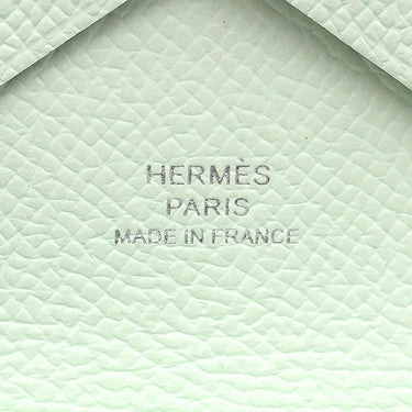 エルメス HERMES カルヴィ デュオ ヴェールフィズ ヴォーエプソン カードケース シルバー金具 フラグメントケース 2025年製