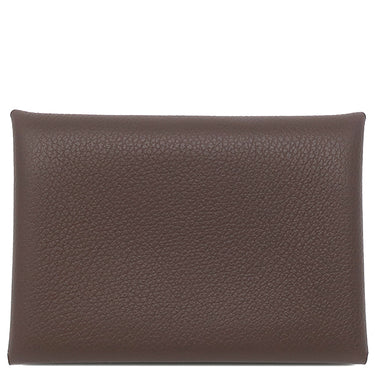 エルメス HERMES カルヴィ デュオ ショコラ エバーカラー カードケース シルバー金具 フラグメントケース