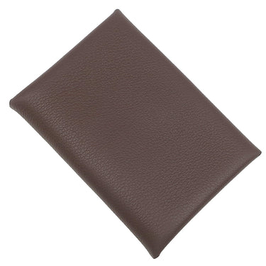 エルメス HERMES カルヴィ デュオ ショコラ エバーカラー カードケース シルバー金具 フラグメントケース