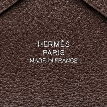 エルメス HERMES カルヴィ デュオ ショコラ エバーカラー カードケース シルバー金具 フラグメントケース