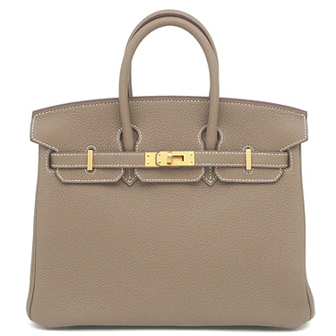 エルメス HERMES バーキン25 エトゥープ トゴ ハンドバッグ マットゴールド金具 グレージュ 2025年製