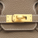 エルメス HERMES バーキン25 エトゥープ トゴ ハンドバッグ マットゴールド金具 グレージュ 2025年製