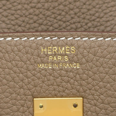 エルメス HERMES バーキン25 エトゥープ トゴ ハンドバッグ マットゴールド金具 グレージュ 2025年製