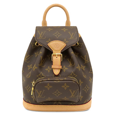 ルイヴィトン LOUIS VUITTON モンスリ MINI M11199 モノグラム モノグラムキャンバス リュック・デイパック ゴールド金具 茶 バックパック