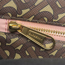 バーバリー BURBERRY TBモノグラム ブックトート ブラウン×ピンク PVC レザー トートバッグ ゴールド金具