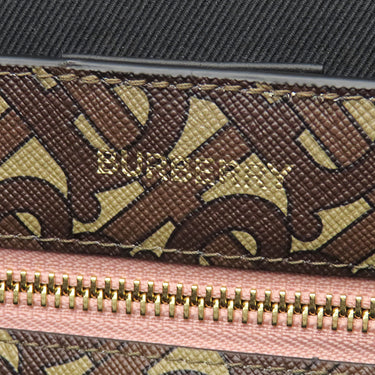 バーバリー BURBERRY TBモノグラム ブックトート ブラウン×ピンク PVC レザー トートバッグ ゴールド金具