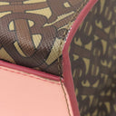 バーバリー BURBERRY TBモノグラム ブックトート ブラウン×ピンク PVC レザー トートバッグ ゴールド金具
