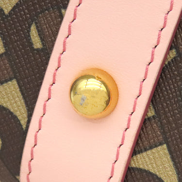 バーバリー BURBERRY TBモノグラム ブックトート ブラウン×ピンク PVC レザー トートバッグ ゴールド金具