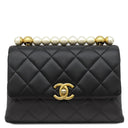 シャネル CHANEL マトラッセ チェーンショルダー ブラック レザー ショルダーバッグ ヴィンテージ金具 ココマーク パールハンドル