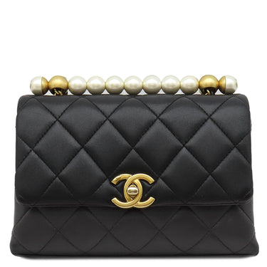 シャネル CHANEL マトラッセ チェーンショルダー ブラック レザー ショルダーバッグ ヴィンテージ金具 ココマーク パールハンドル