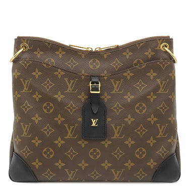 ルイヴィトン LOUIS VUITTON オデオン NM MM M45352 モノグラム×ノワール モノグラムキャンバス レザー ショルダーバッグ ゴールド金具 茶 黒 ショルダー