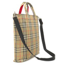 バーバリー BURBERRY ヴィンテージチェック トート 8017740 ベージュ×レッド キャンバス 2WAYバッグ チェック柄 ショルダー A4 大容量
