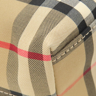 バーバリー BURBERRY ヴィンテージチェック トート 8017740 ベージュ×レッド キャンバス 2WAYバッグ チェック柄 ショルダー A4 大容量