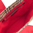 バーバリー BURBERRY ヴィンテージチェック トート 8017740 ベージュ×レッド キャンバス 2WAYバッグ チェック柄 ショルダー A4 大容量