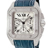 腕時計 カルティエ Cartier サントス100 XL クロノグラフ W20090X8 自動巻き メンズ ダイヤ スクエア ローマン スモールセコンド