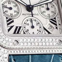 腕時計 カルティエ Cartier サントス100 XL クロノグラフ W20090X8 自動巻き メンズ ダイヤ スクエア ローマン スモールセコンド