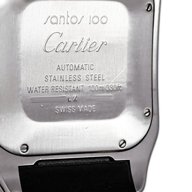 腕時計 カルティエ Cartier サントス100 XL クロノグラフ W20090X8 自動巻き メンズ ダイヤ スクエア ローマン スモールセコンド