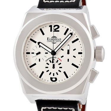 腕時計 ヨーロピアン・カンパニー・ウォッチ EUROPEAN COMPANY WATCH パナール F40マグナム クロノグラフ PF40ST4658 自動巻き メンズ アイボリー ECW