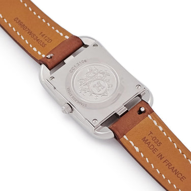 腕時計 エルメス HERMES ケープコッド PM CC1.210a クオーツ レディース 純正ダイヤ ホワイト シェル スクエア
