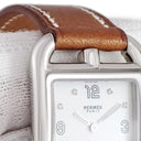 腕時計 エルメス HERMES ケープコッド PM CC1.210a クオーツ レディース 純正ダイヤ ホワイト シェル スクエア