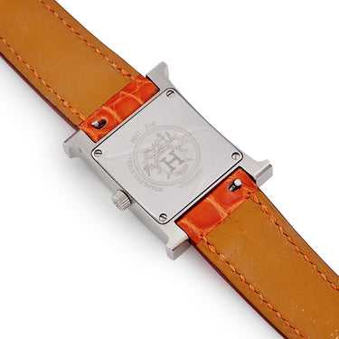 腕時計 エルメス HERMES Hウォッチ PM HH1.210 クオーツ レディース 純正ダイヤ ホワイト シェル H型 スクエア 2針
