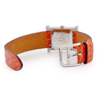 腕時計 エルメス HERMES Hウォッチ PM HH1.210 クオーツ レディース 純正ダイヤ ホワイト シェル H型 スクエア 2針