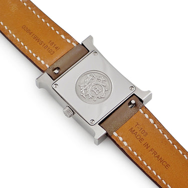 腕時計 エルメス HERMES Hウォッチ PM HH1.235 クオーツ レディース 純正ダイヤ ホワイト シェル スクエア アラビア H型