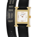 腕時計 エルメス HERMES Hウォッチ PM HH1.202 HH1.202.142/VB892 クオーツ レディース ホワイト H型 スクエア ドゥブルトゥール