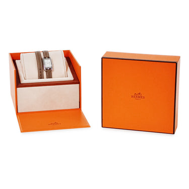 腕時計 エルメス HERMES ナンタケット PM NA2.110 クオーツ レディース シルバー アラビア 角型 ドゥブルトゥール