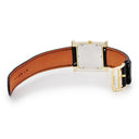 腕時計 エルメス HERMES Hウォッチ MM HH1.501 クオーツ メンズ レディース ホワイト 白 GP 金 メッキ H型 アラビア スクエア