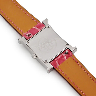 腕時計 エルメス HERMES Hウォッチ PM HH1.210 クオーツ レディース 純正ダイヤ ホワイト シェル スクエア 2針 H型