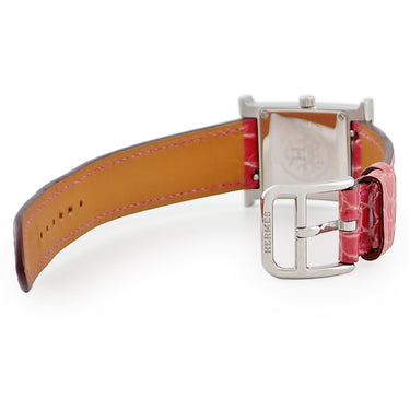 腕時計 エルメス HERMES Hウォッチ PM HH1.210 クオーツ レディース 純正ダイヤ ホワイト シェル スクエア 2針 H型
