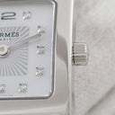 腕時計 エルメス HERMES Hウォッチ PM HH1.210 クオーツ レディース 純正ダイヤ ホワイト シェル スクエア 2針 H型