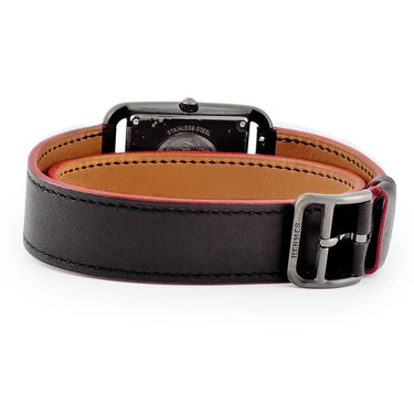 腕時計 エルメス HERMES ケープコッド GM シャドウ CC3.711 クオーツ メンズ 新品同様 ドゥブルトゥール ブラック スクエア アラビア