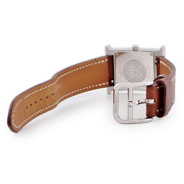 腕時計 エルメス HERMES Hウォッチ PM HH1.210 クオーツ レディース ホワイト アラビア スクエア H型 ギョーシェ