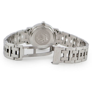腕時計 エルメス HERMES クリッパー CL4.210 CL4.210.230/3758 クオーツ レディース グレー デイト アラビア サンレイ ラウンド