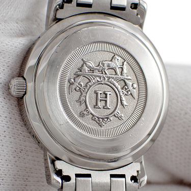 腕時計 エルメス HERMES クリッパー CL4.210 CL4.210.230/3758 クオーツ レディース グレー デイト アラビア サンレイ ラウンド